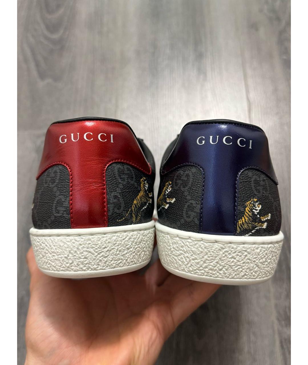 GUCCI Черные низкие кроссовки / кеды, фото 4