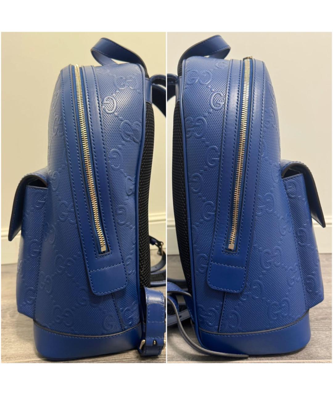 GUCCI Синий кожаный рюкзак, фото 5