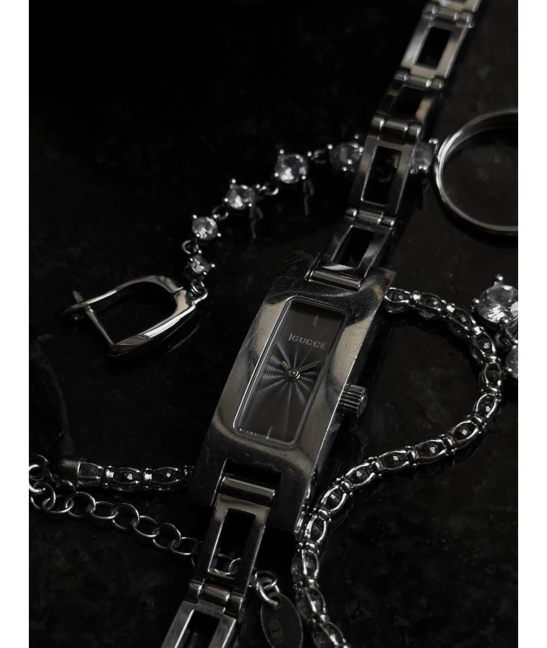 GUCCI Серебряные металлические часы, фото 3