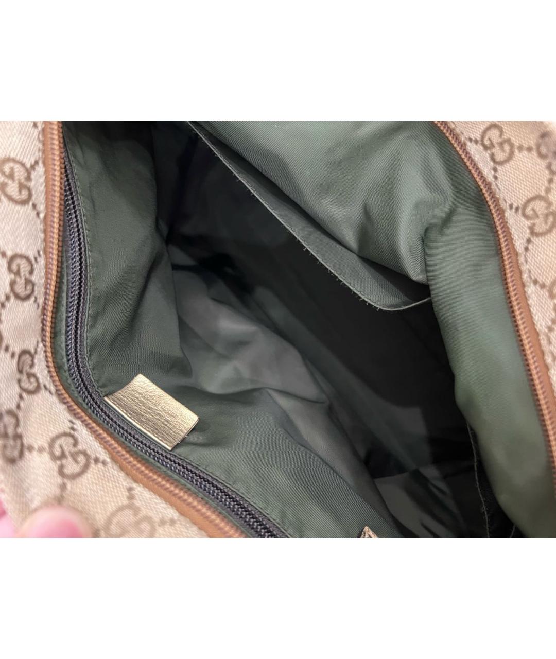 GUCCI Золотая тканевая сумка тоут, фото 4