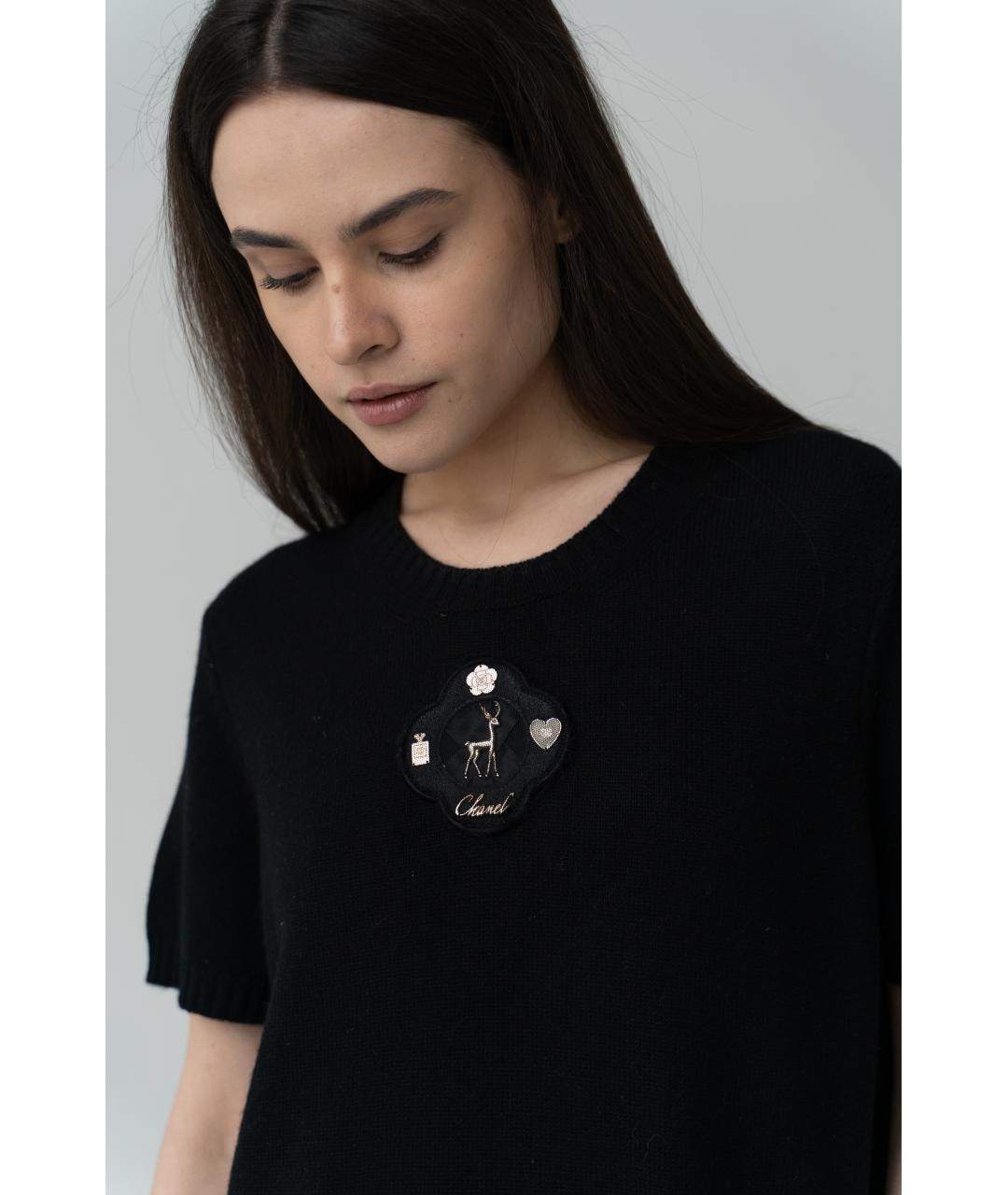 CHANEL Черное кашемировое повседневное платье, фото 3