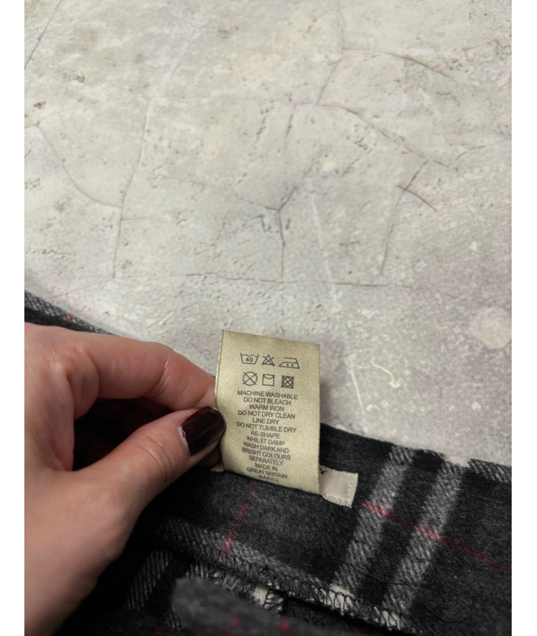 BURBERRY Черные шерстяные брюки широкие, фото 3