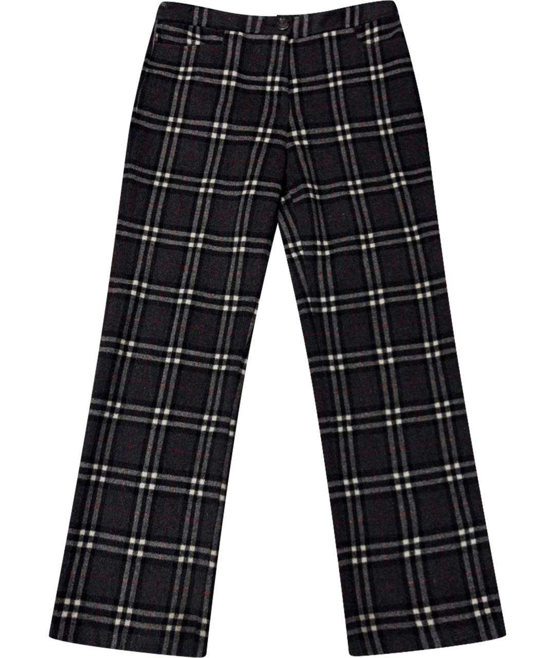 BURBERRY Черные шерстяные брюки широкие, фото 1