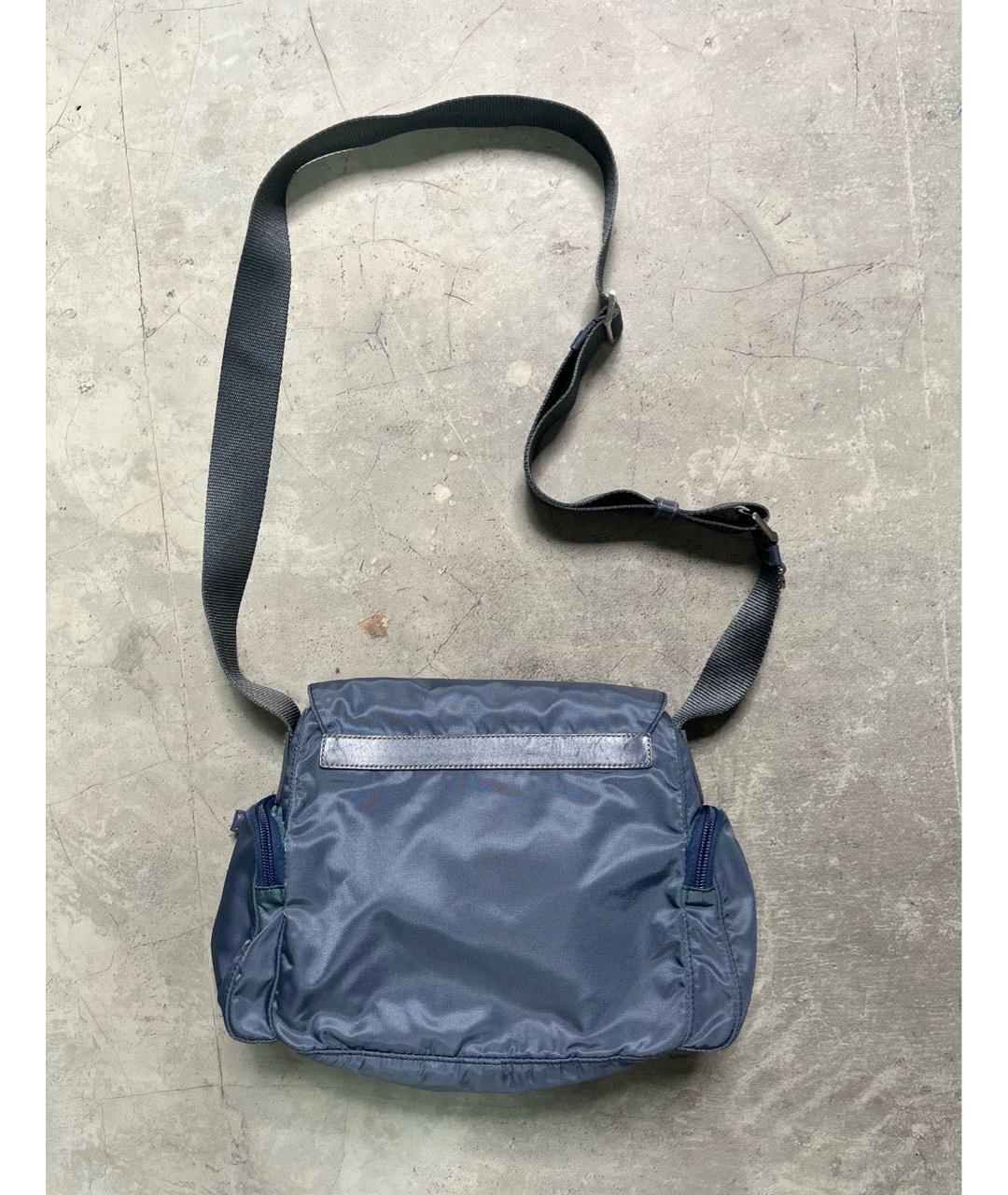PRADA Голубая синтетическая сумка на плечо, фото 2