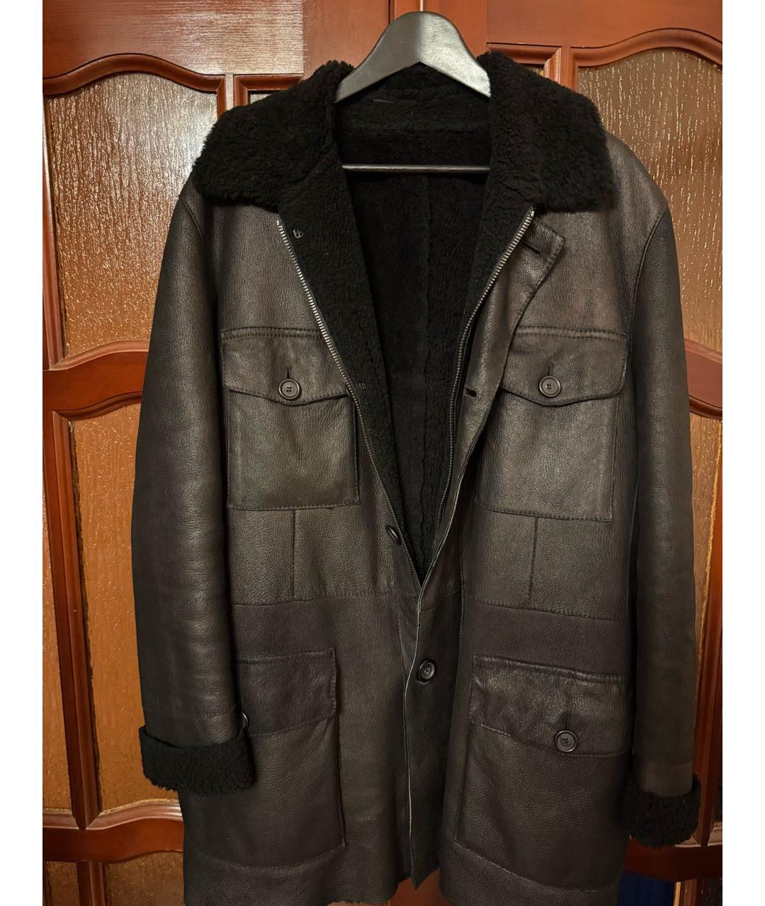 PAL ZILERI Черная кожаная дубленка/шуба, фото 6