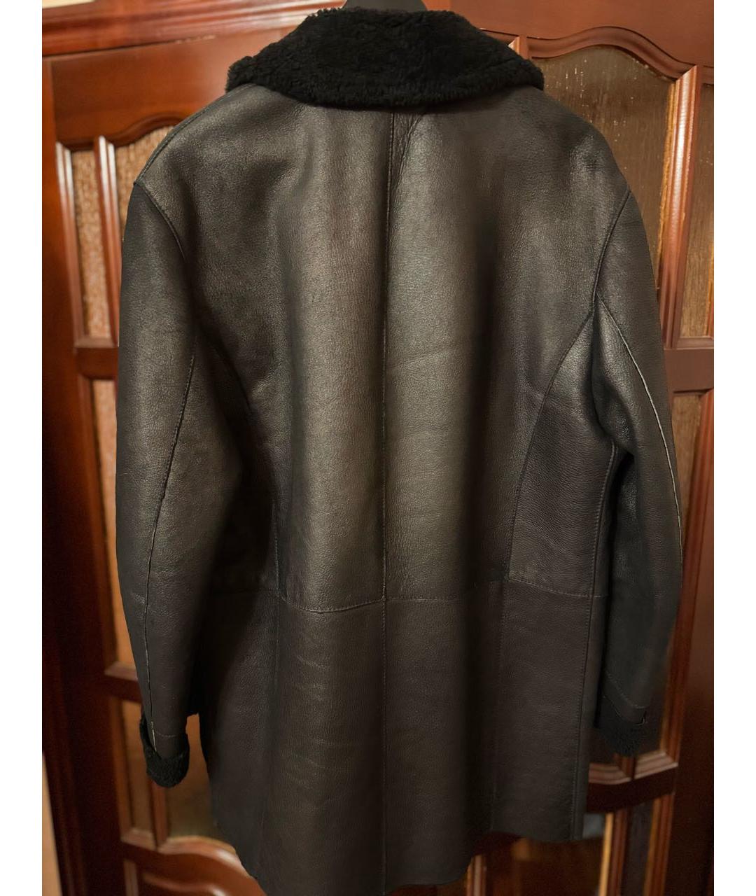 PAL ZILERI Черная кожаная дубленка/шуба, фото 8