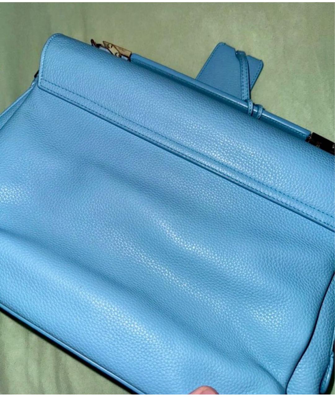 BALENCIAGA Голубая кожаная сумка через плечо, фото 2