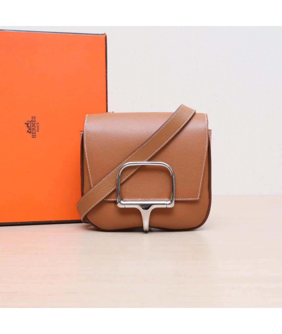 HERMES Коричневая кожаная сумка через плечо, фото 2