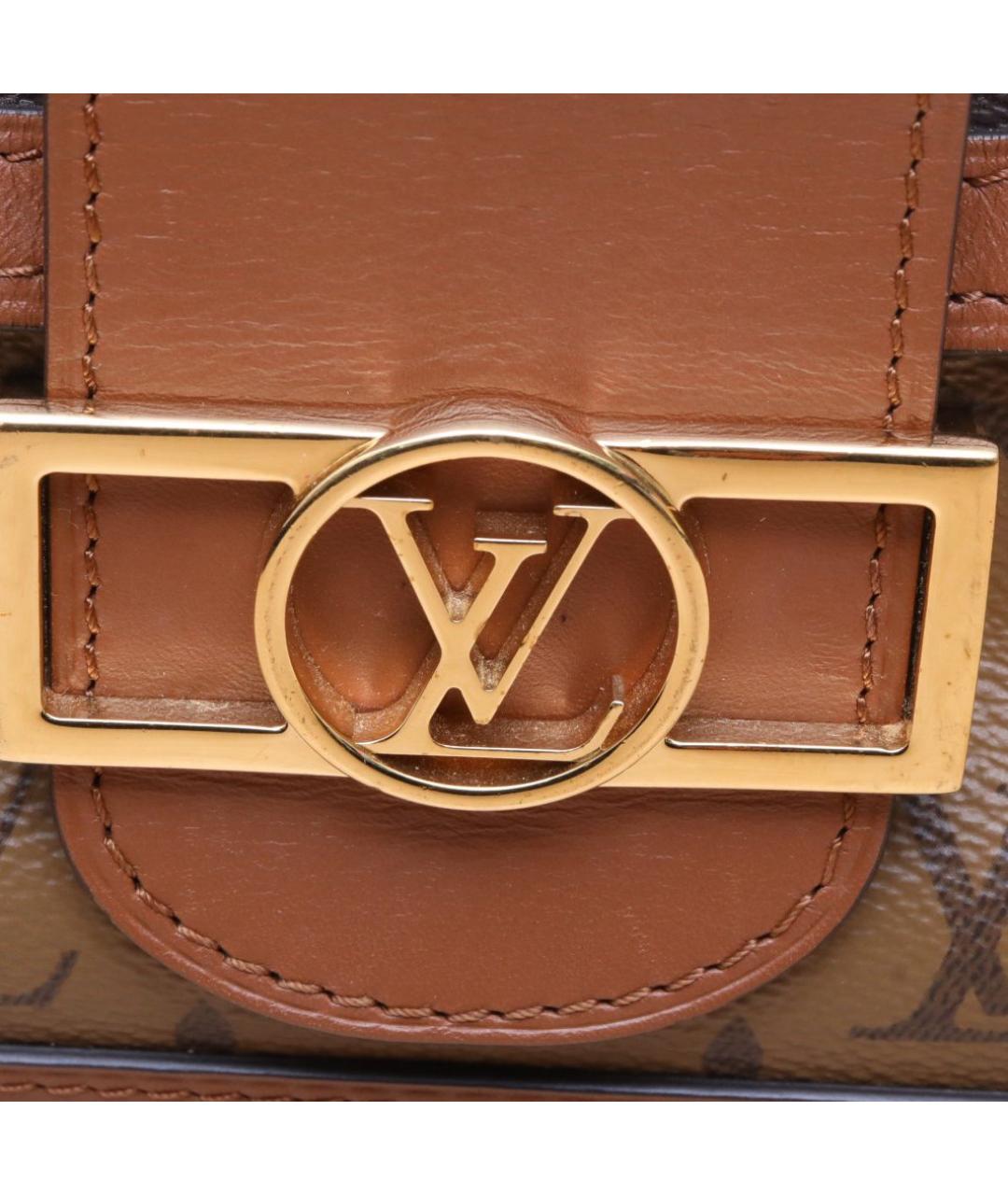 LOUIS VUITTON Коричневая кожаная сумка через плечо, фото 8