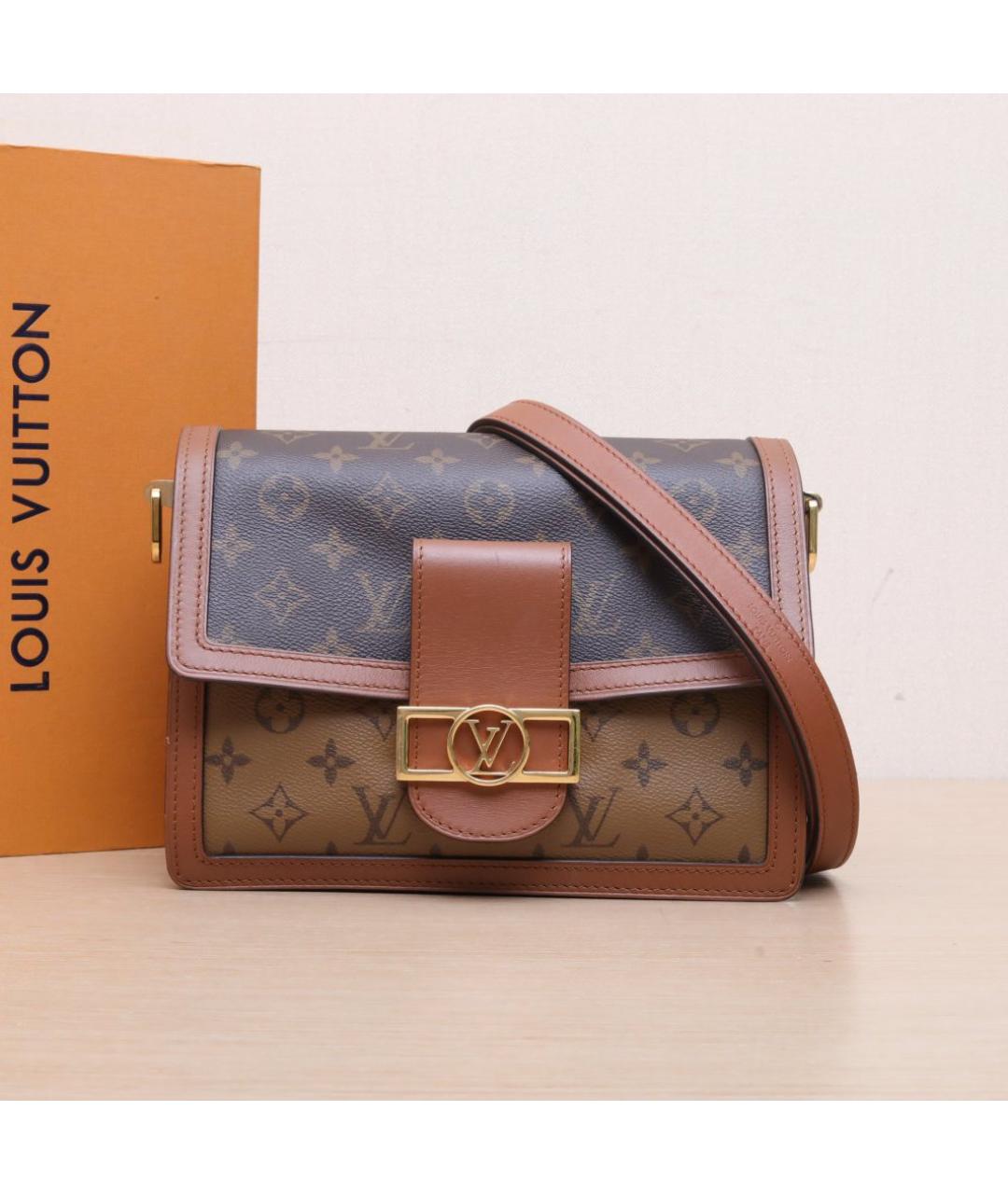 LOUIS VUITTON Коричневая кожаная сумка через плечо, фото 2