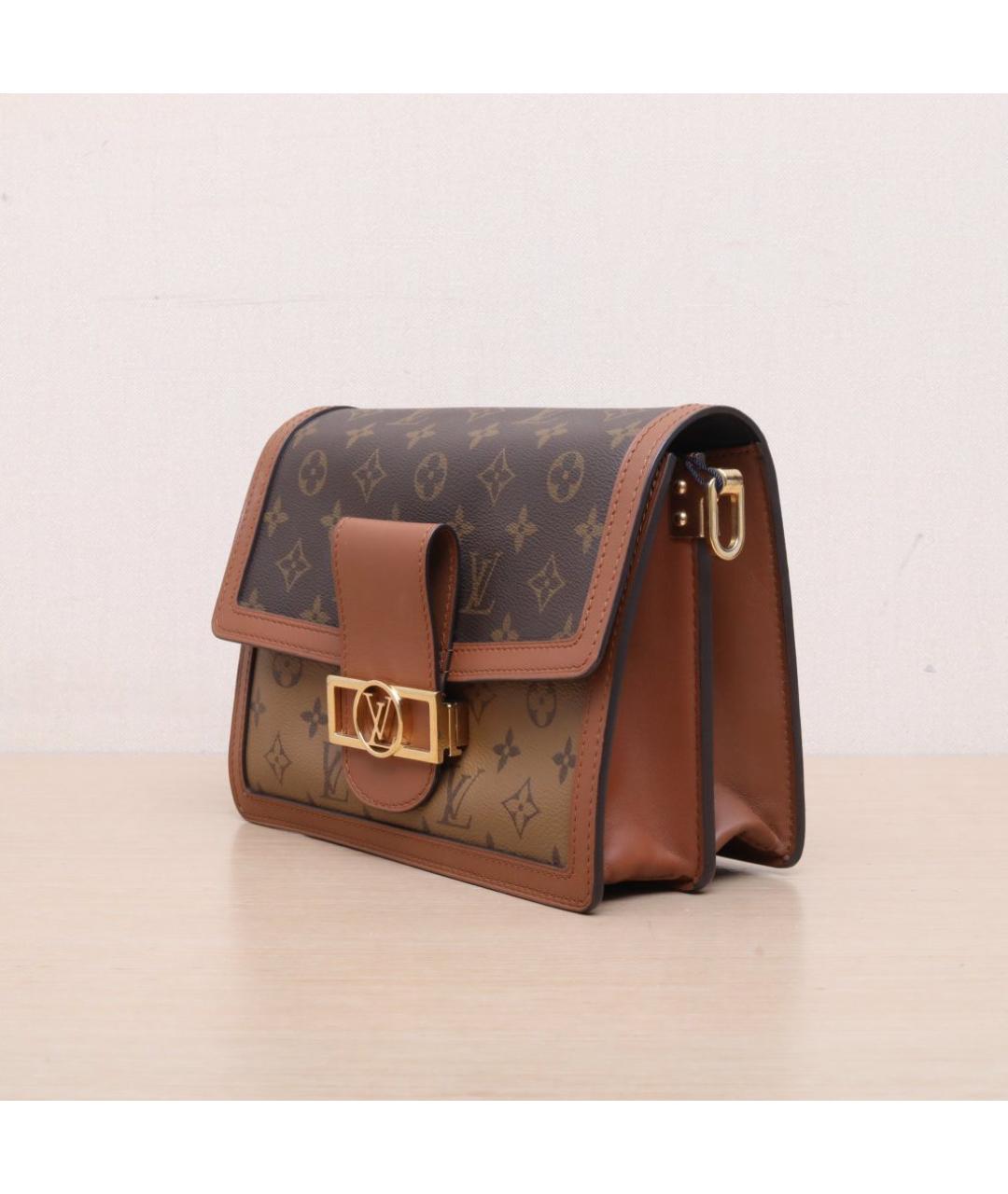 LOUIS VUITTON Коричневая кожаная сумка через плечо, фото 4