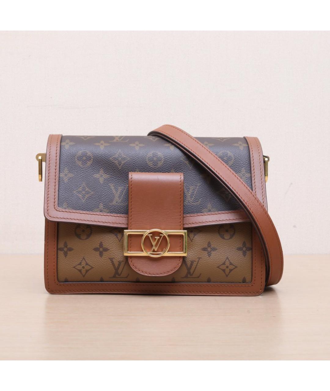 LOUIS VUITTON Коричневая кожаная сумка через плечо, фото 3