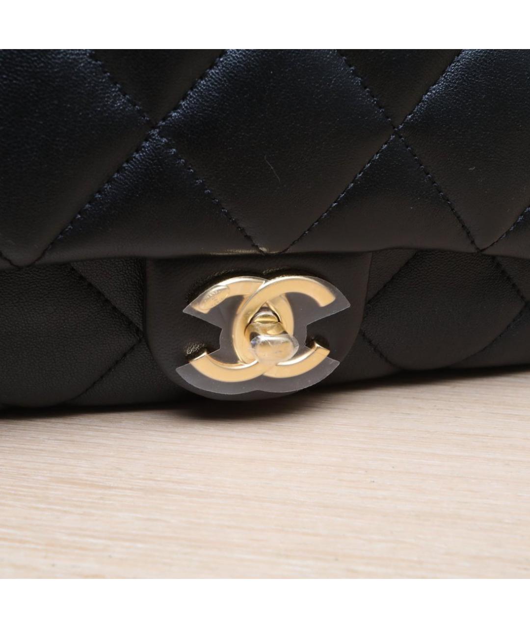 CHANEL Черная кожаная сумка через плечо, фото 6