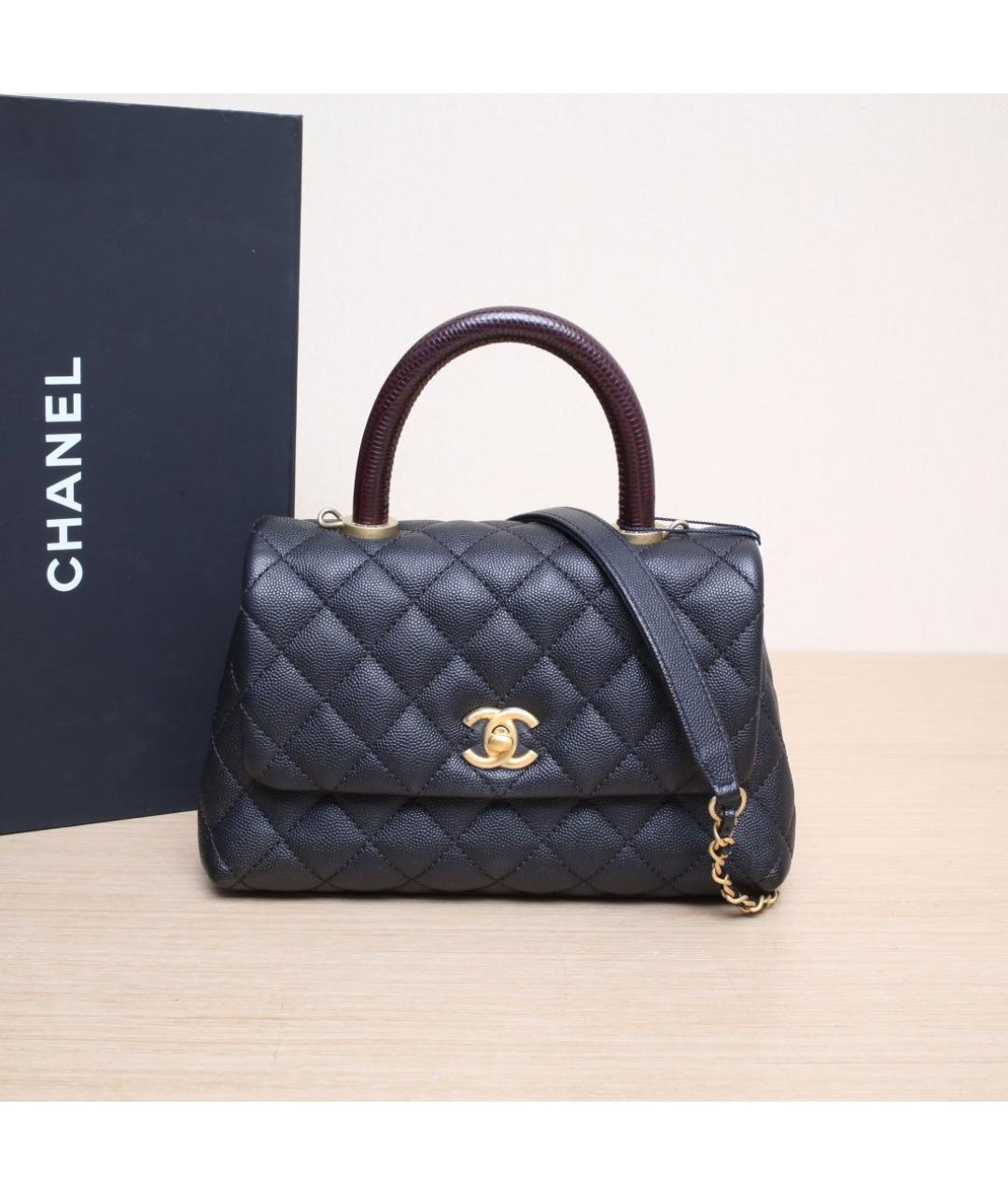 CHANEL Черная кожаная сумка через плечо, фото 2