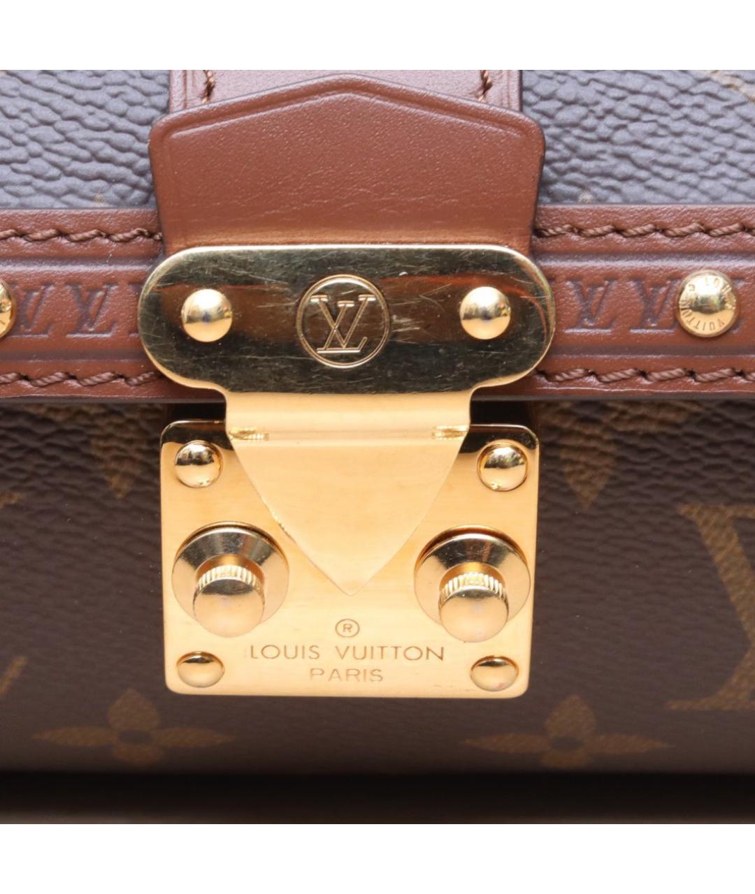 LOUIS VUITTON Коричневая кожаная сумка через плечо, фото 9