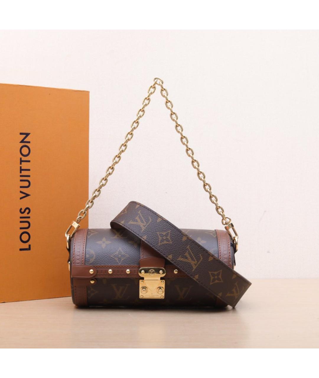 LOUIS VUITTON Коричневая кожаная сумка через плечо, фото 2