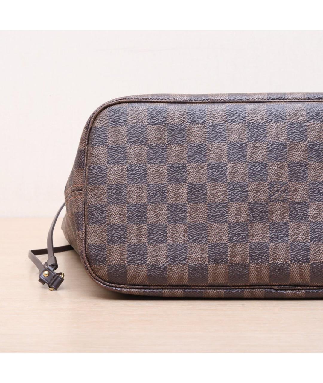 LOUIS VUITTON Коричневая кожаная сумка тоут, фото 9
