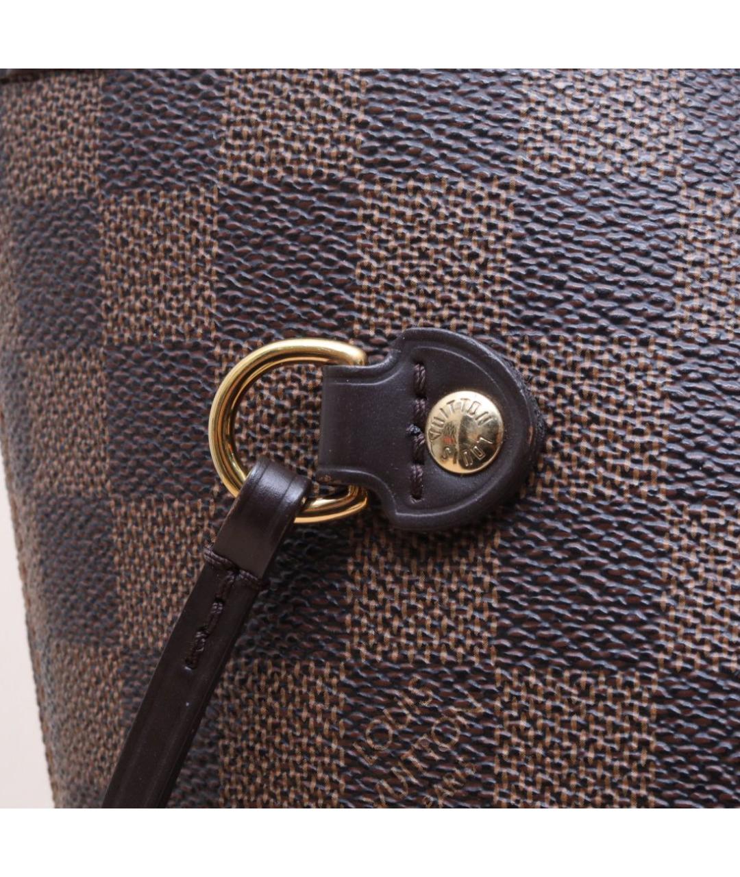 LOUIS VUITTON Коричневая кожаная сумка тоут, фото 8
