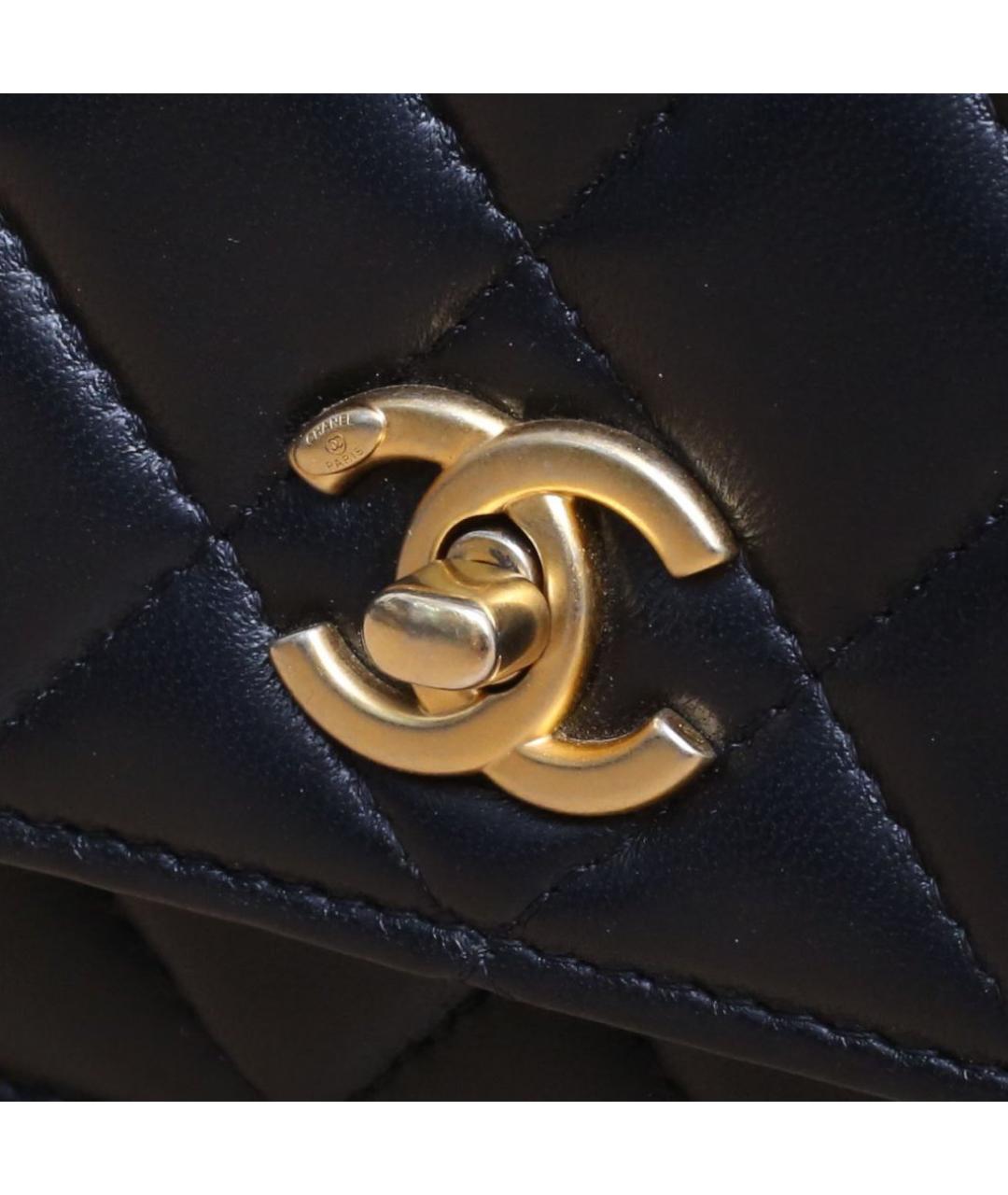 CHANEL Черная кожаная сумка через плечо, фото 8