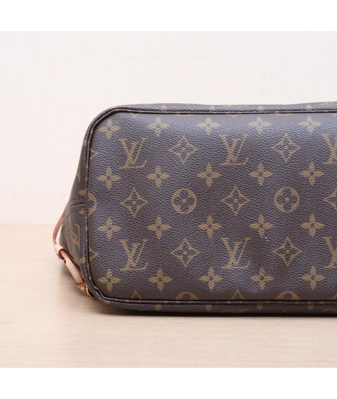 LOUIS VUITTON Коричневая кожаная сумка тоут, фото 9