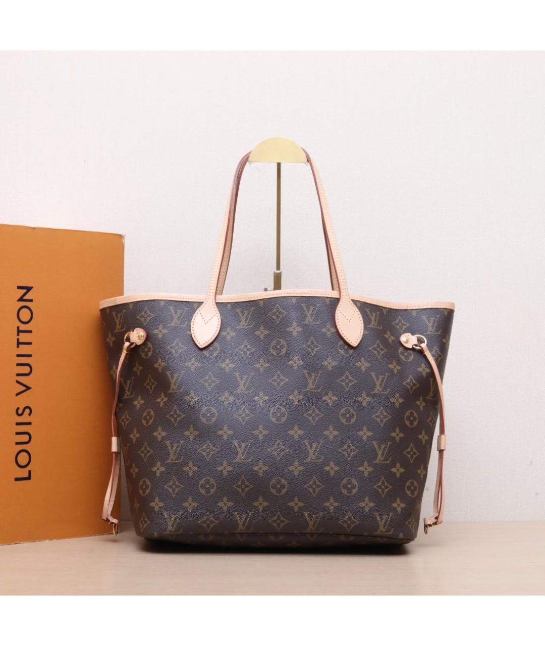 LOUIS VUITTON Коричневая кожаная сумка тоут, фото 2