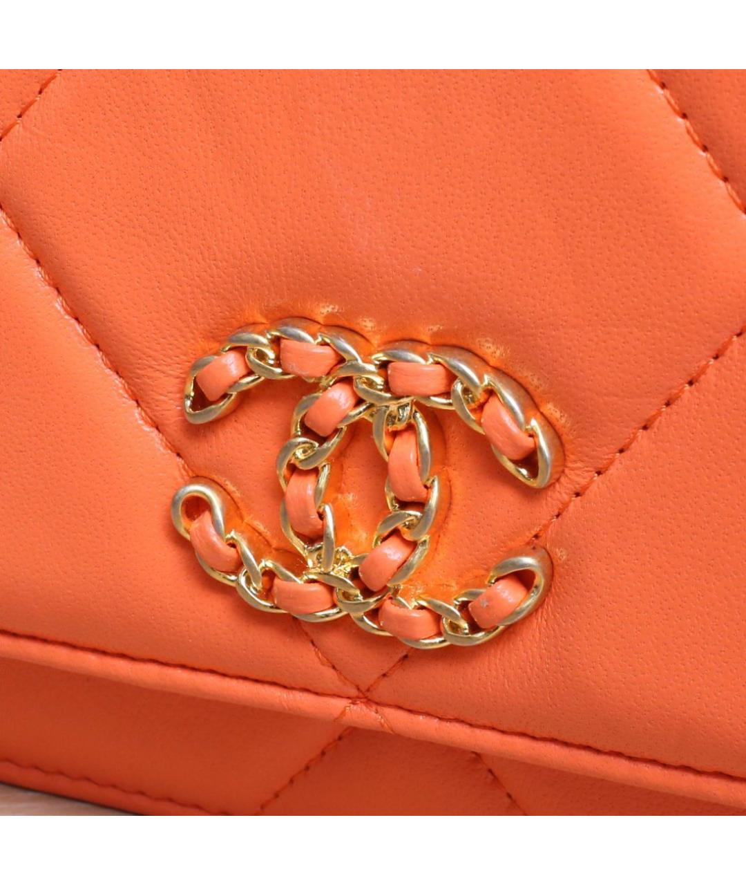 CHANEL Оранжевая кожаная сумка через плечо, фото 8