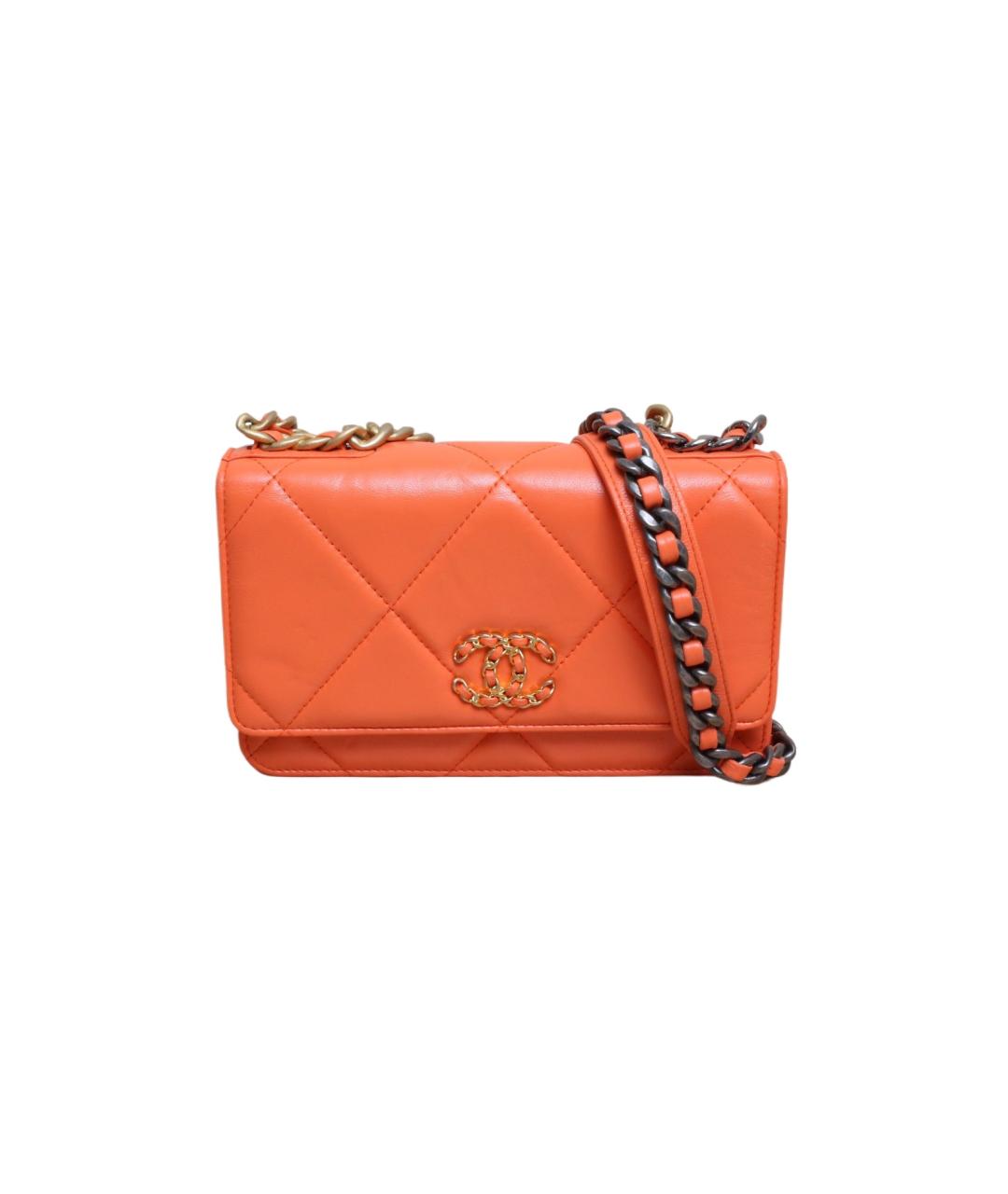 CHANEL Оранжевая кожаная сумка через плечо, фото 1