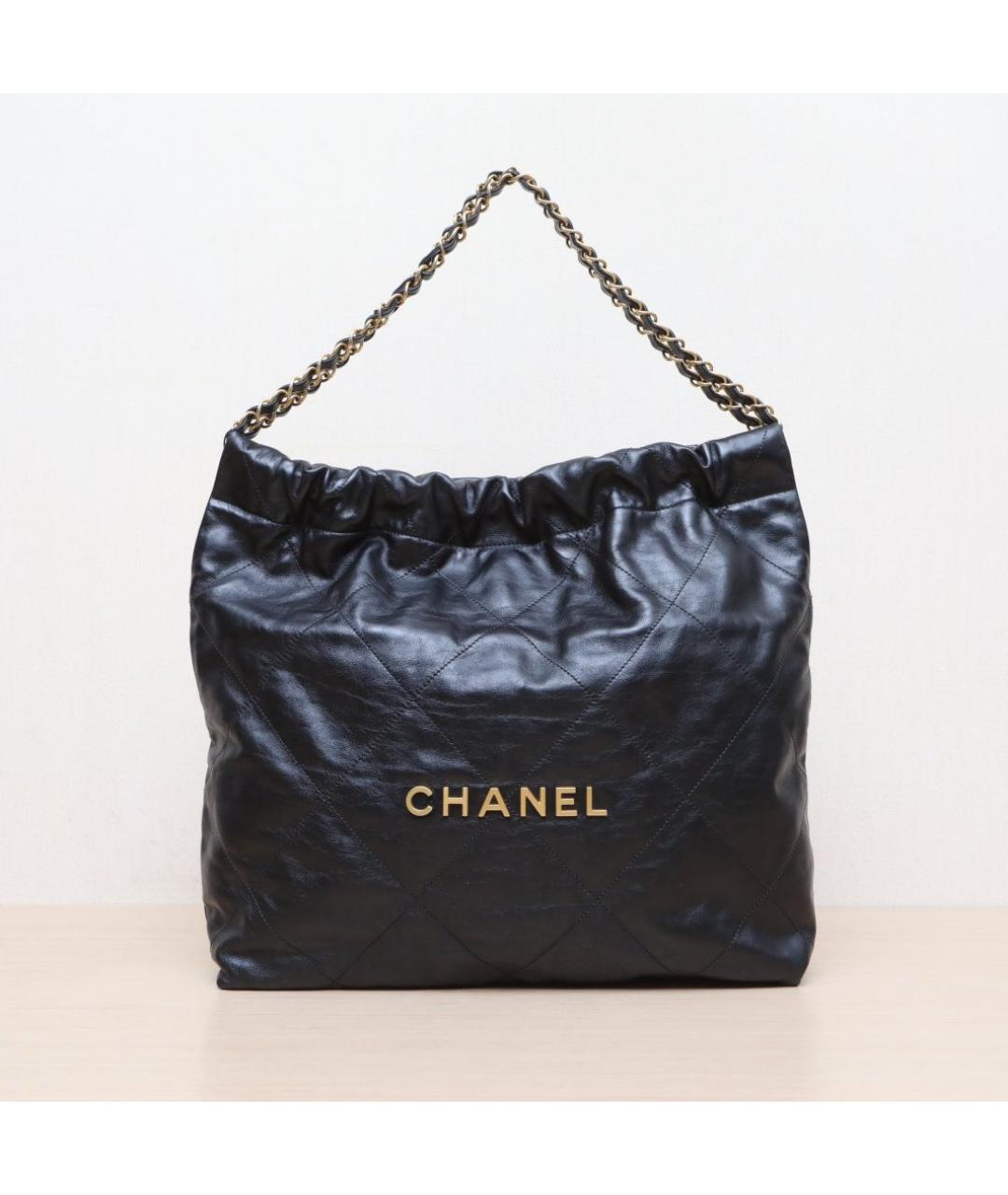 CHANEL Черная кожаная сумка через плечо, фото 3