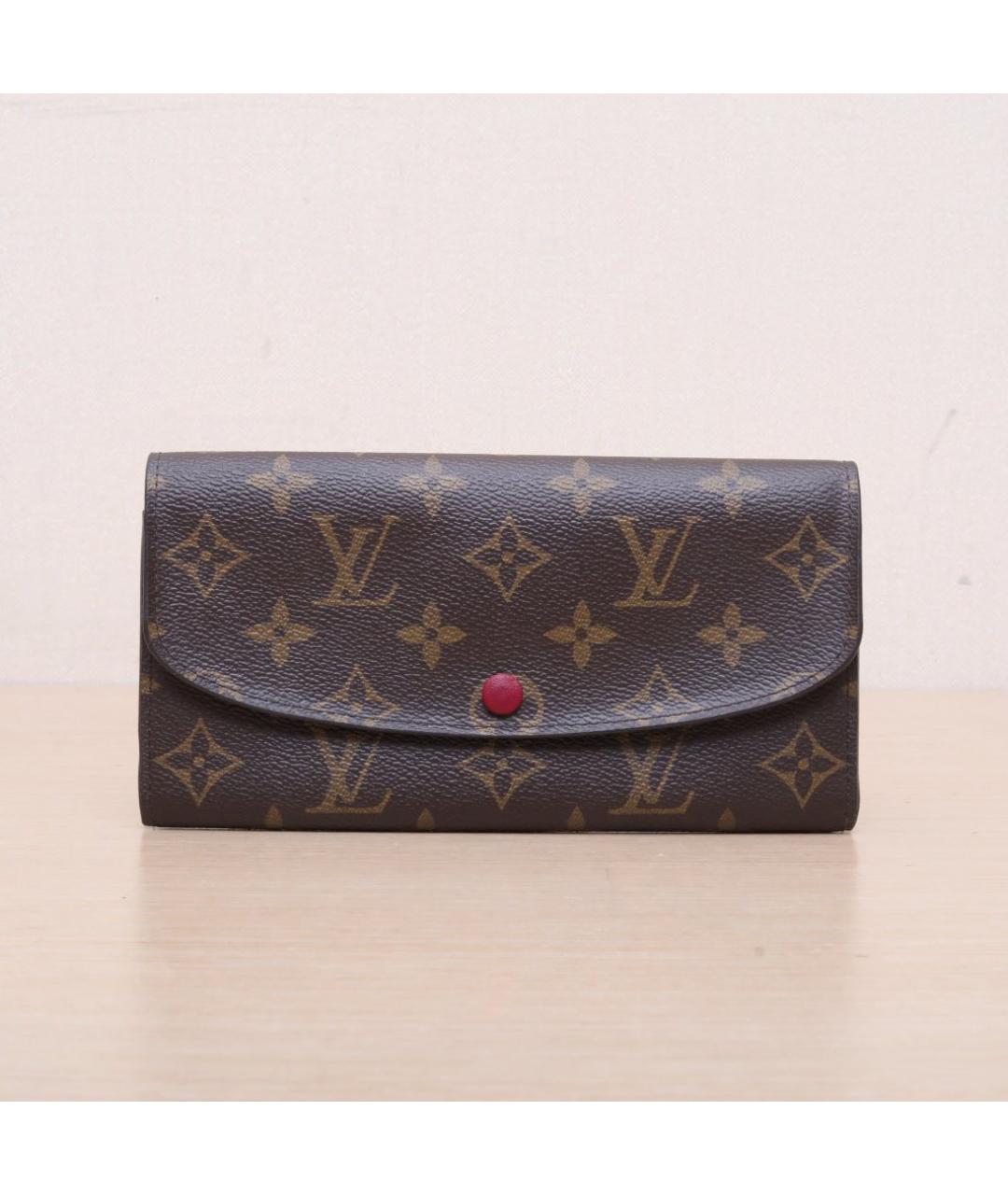 LOUIS VUITTON Коричневый кожаный кошелек, фото 3