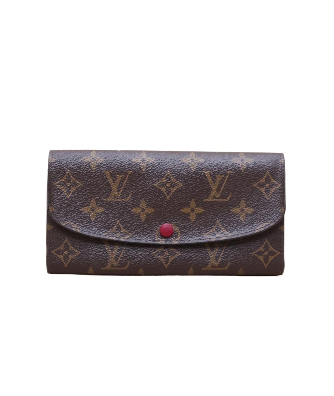 LOUIS VUITTON Коричневый кожаный кошелек, фото 1
