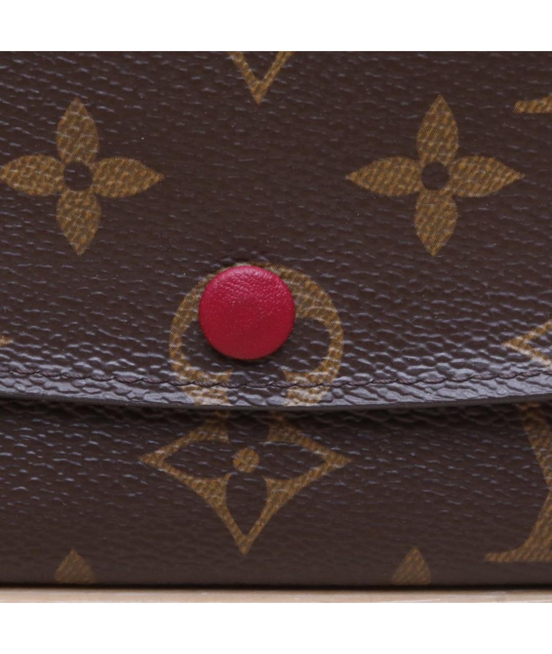 LOUIS VUITTON Коричневый кожаный кошелек, фото 8