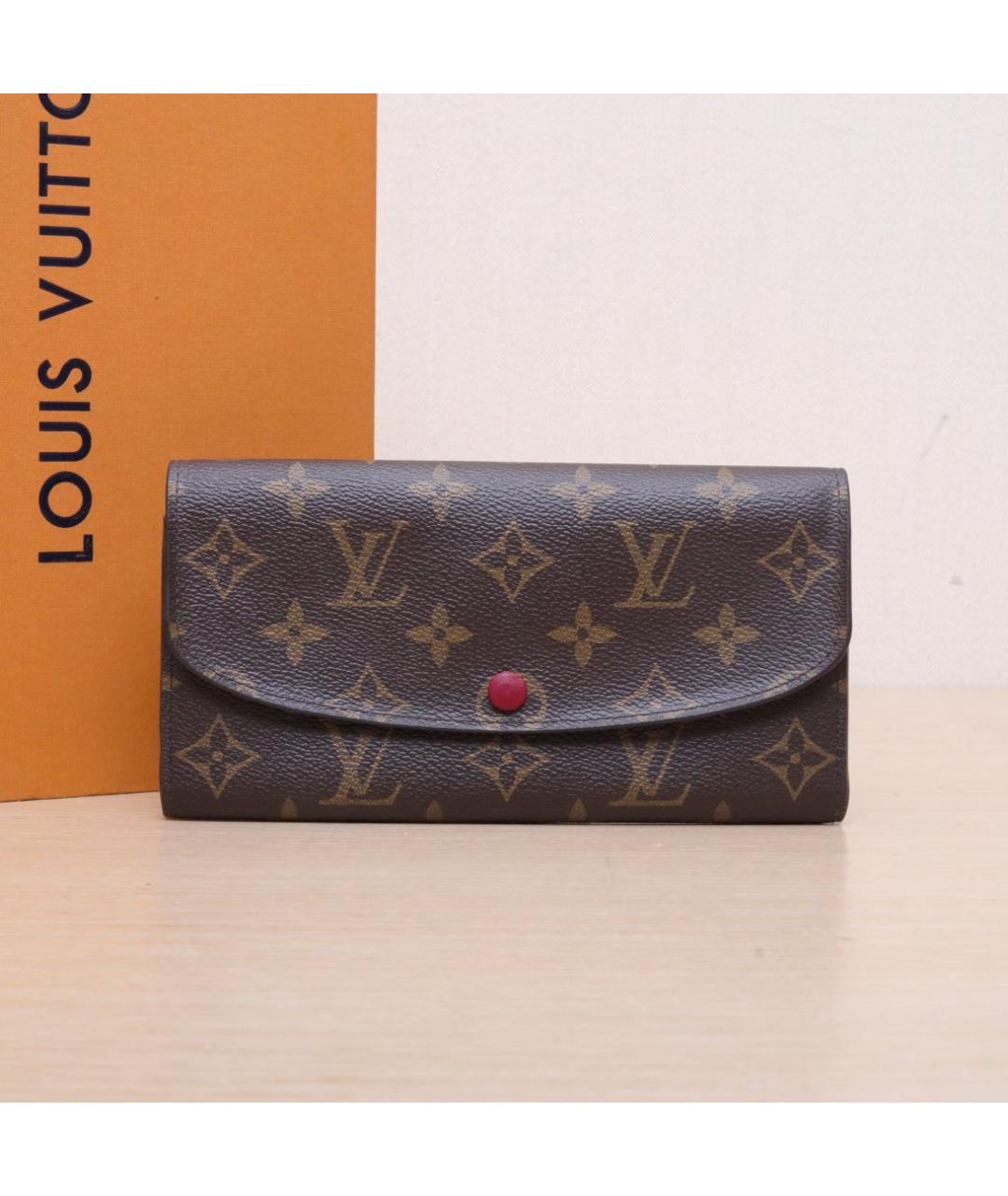 LOUIS VUITTON Коричневый кожаный кошелек, фото 2