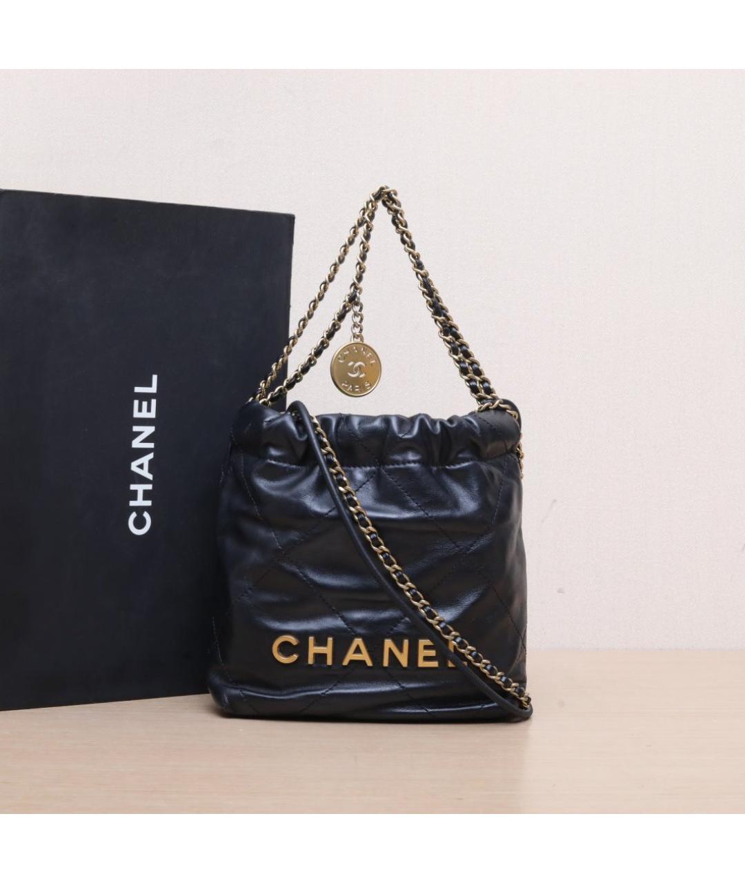 CHANEL Черная кожаная сумка через плечо, фото 2