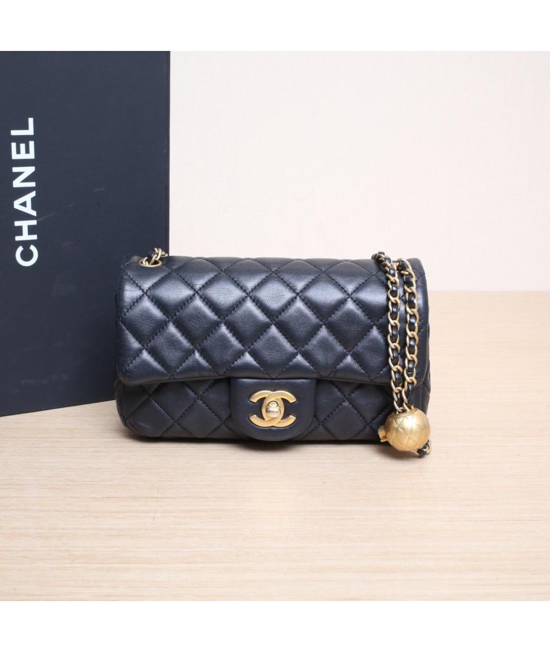 CHANEL Черная кожаная сумка через плечо, фото 2