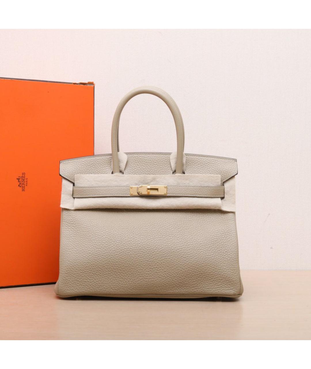 HERMES Бежевая кожаная сумка тоут, фото 2