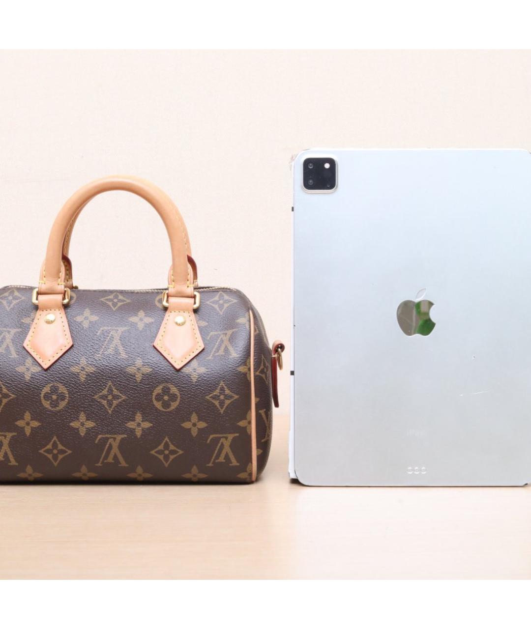 LOUIS VUITTON Коричневая кожаная сумка через плечо, фото 7