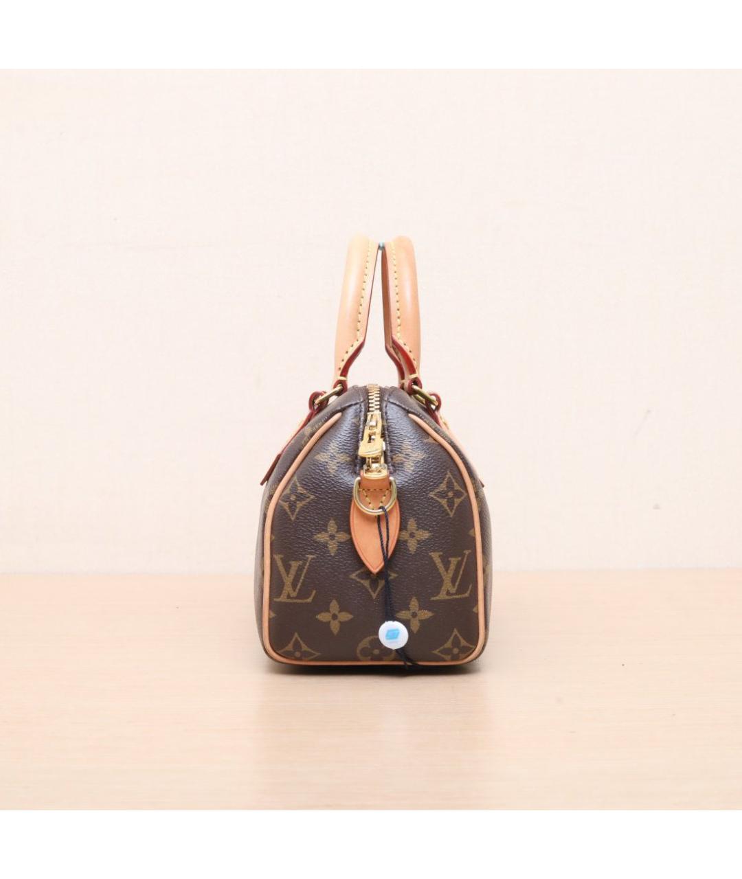 LOUIS VUITTON Коричневая кожаная сумка через плечо, фото 5