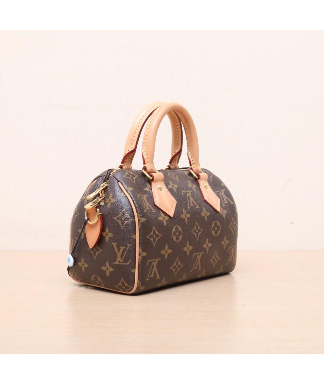 LOUIS VUITTON Коричневая кожаная сумка через плечо, фото 6