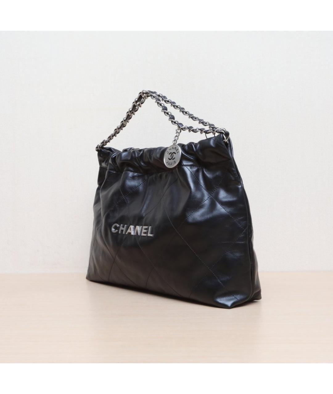 CHANEL Черная кожаная сумка через плечо, фото 4