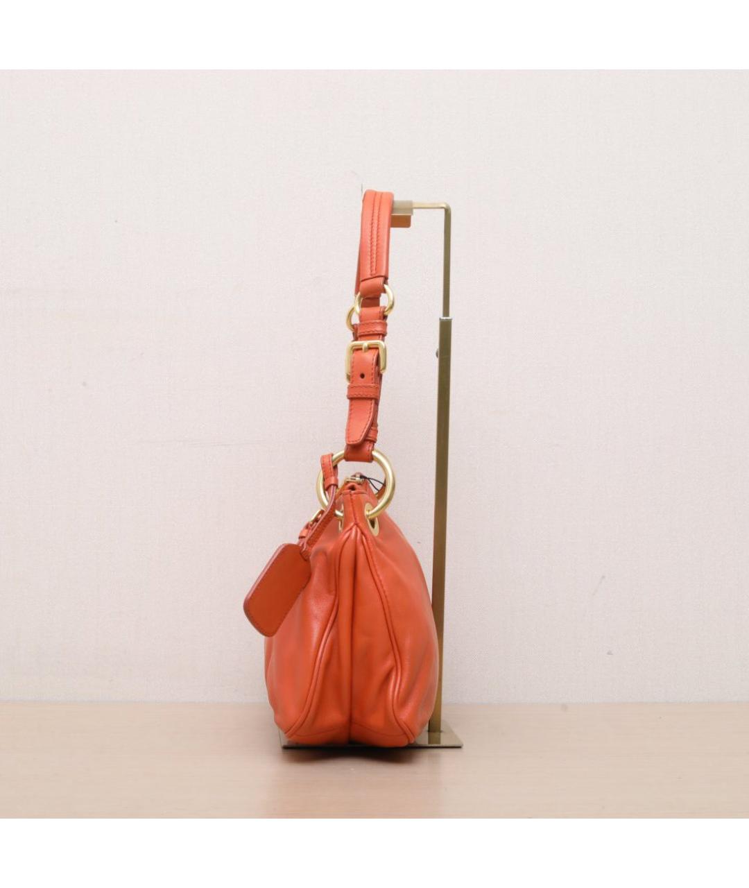PRADA Оранжевая кожаная сумка через плечо, фото 5