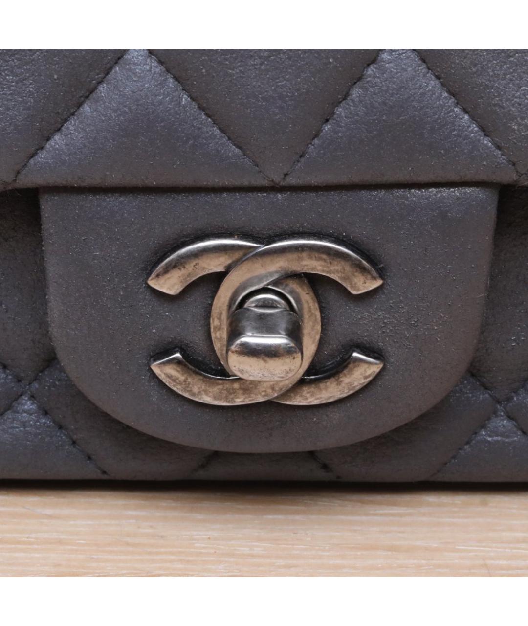 CHANEL Серая кожаная сумка через плечо, фото 8