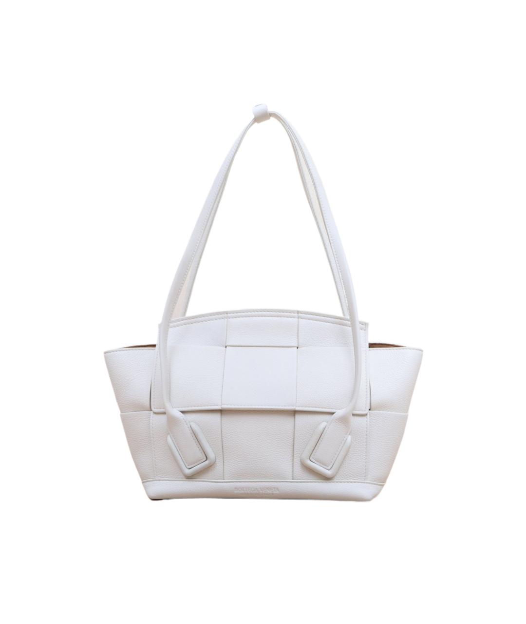 BOTTEGA VENETA Белая кожаная сумка через плечо, фото 1