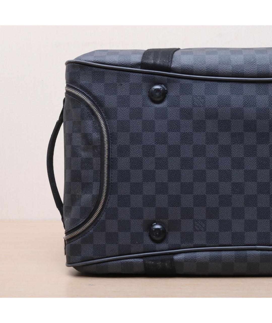 LOUIS VUITTON Черная кожаная сумка тоут, фото 9
