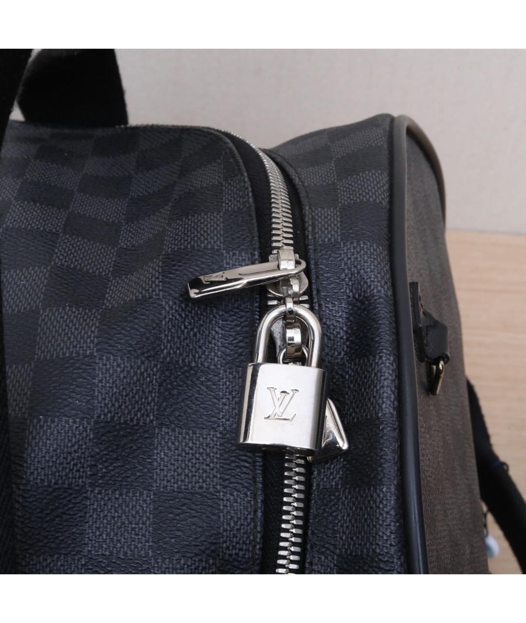 LOUIS VUITTON Черная кожаная сумка тоут, фото 8