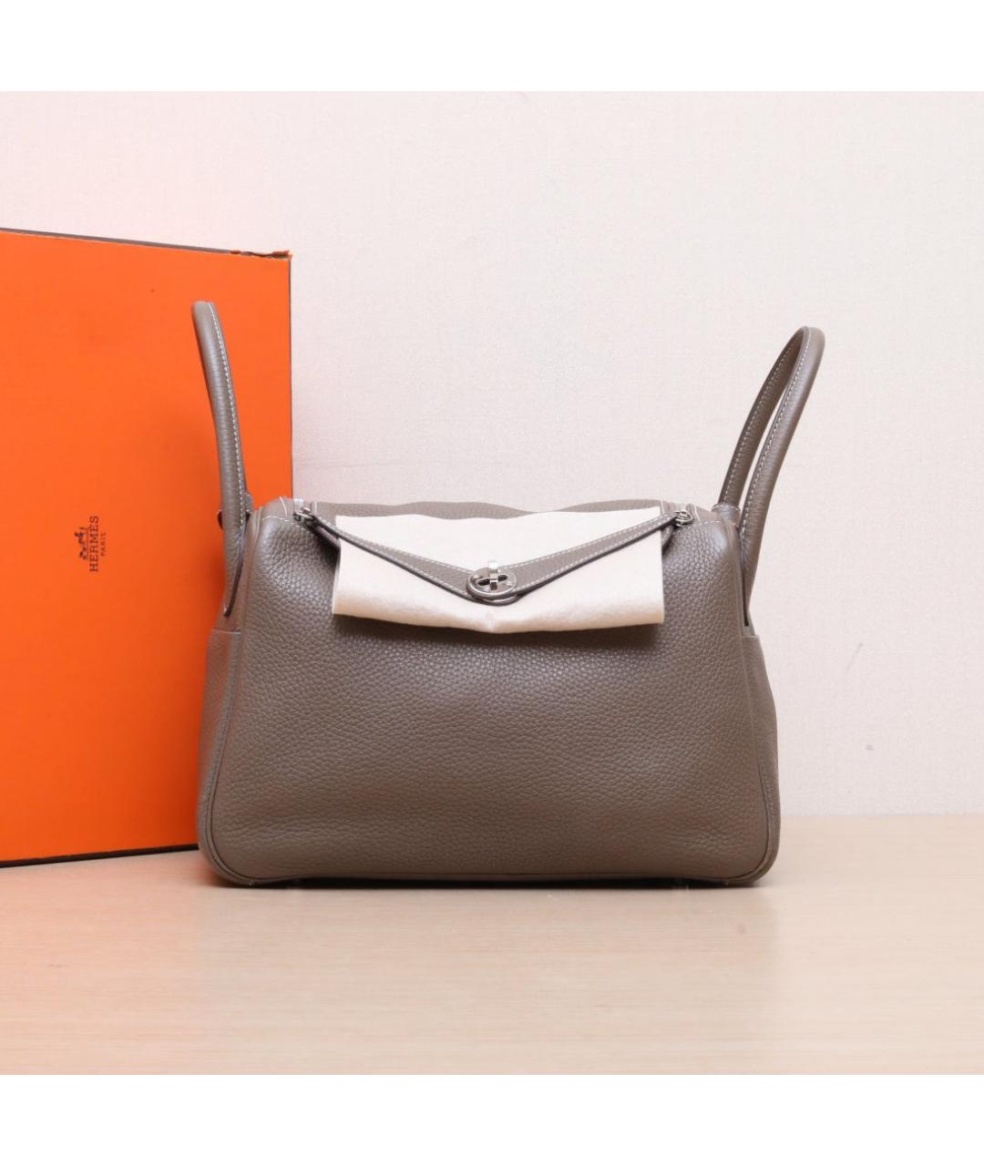 HERMES Коричневая кожаная сумка тоут, фото 2
