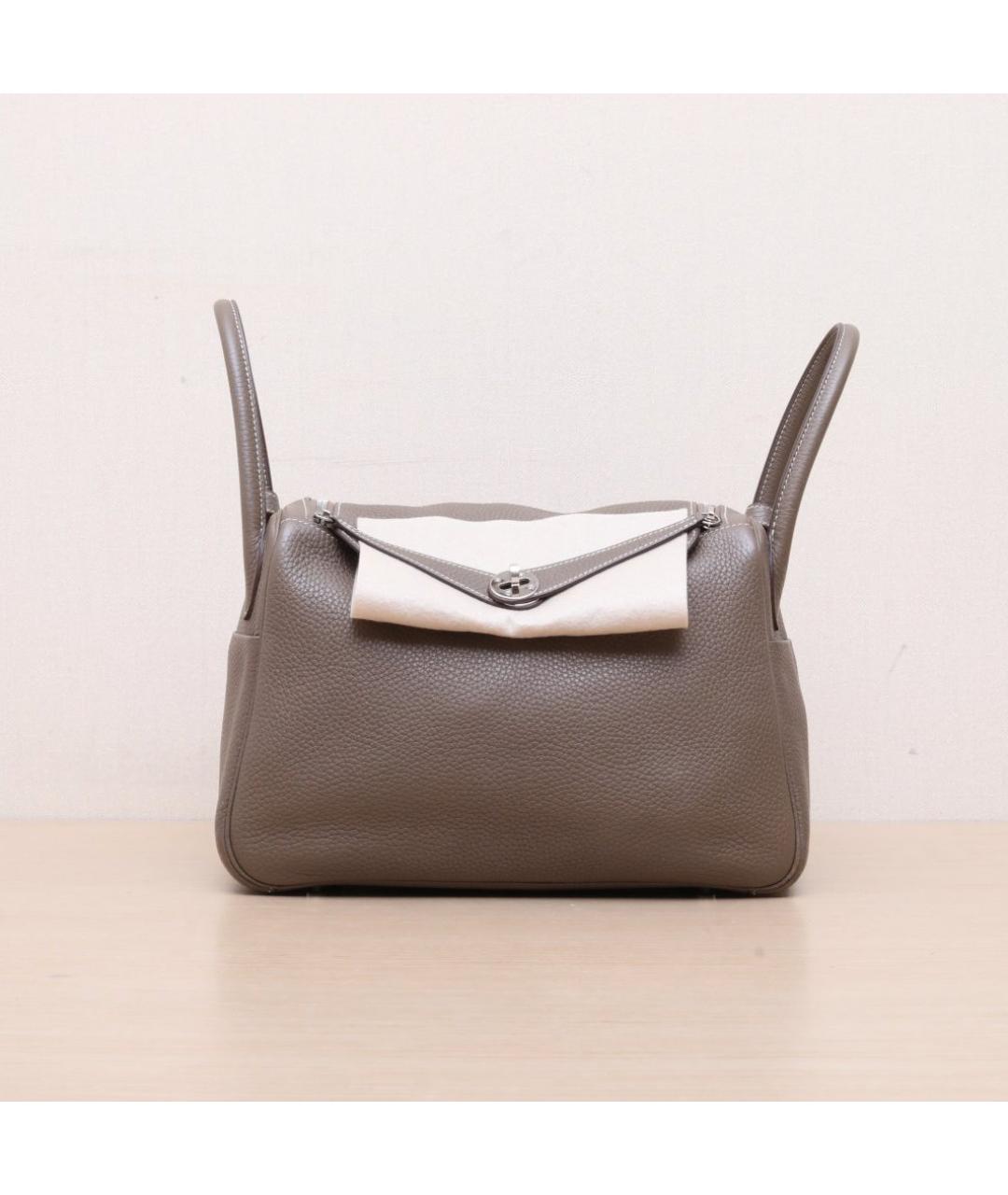 HERMES Коричневая кожаная сумка тоут, фото 3