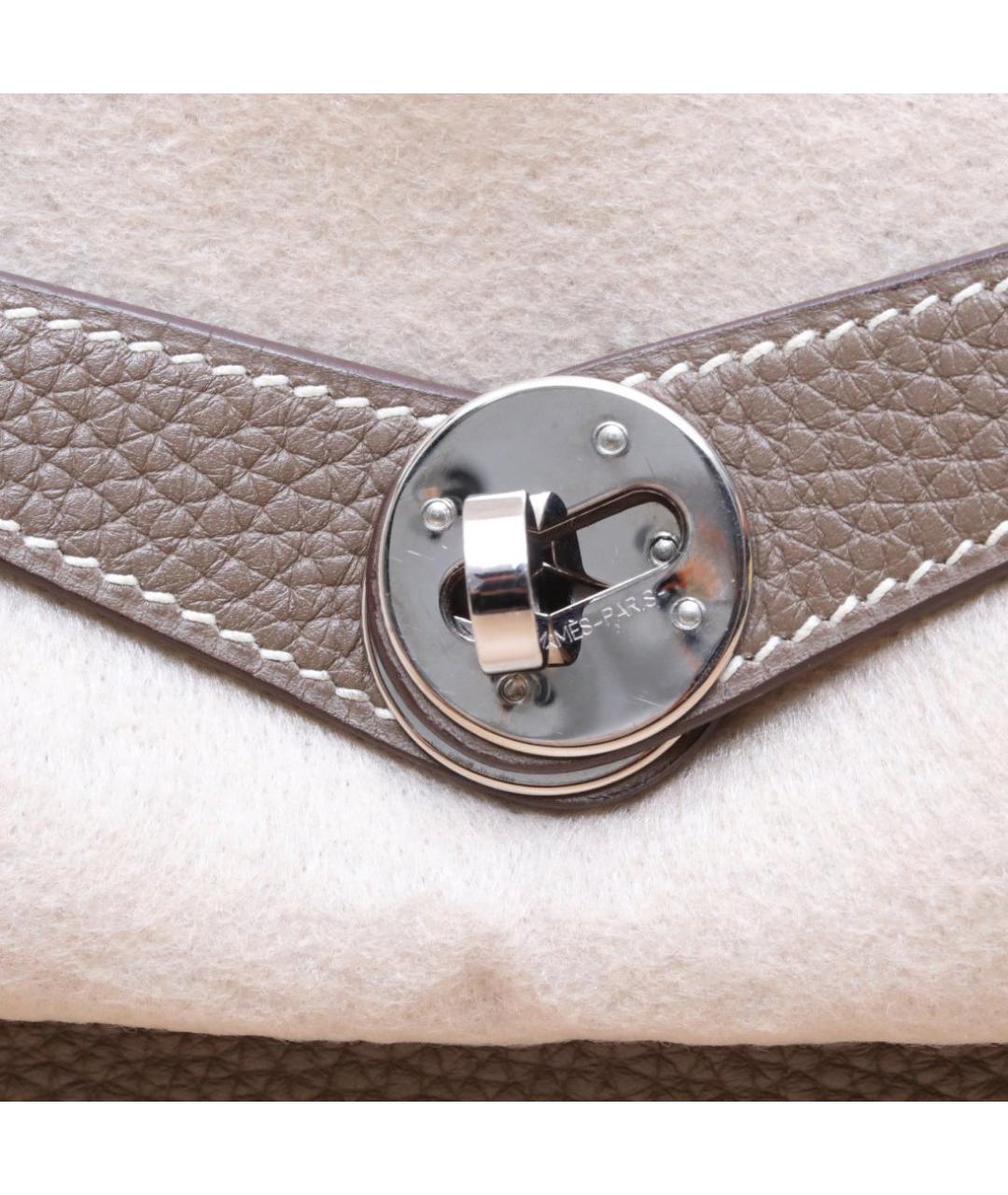 HERMES Коричневая кожаная сумка тоут, фото 8