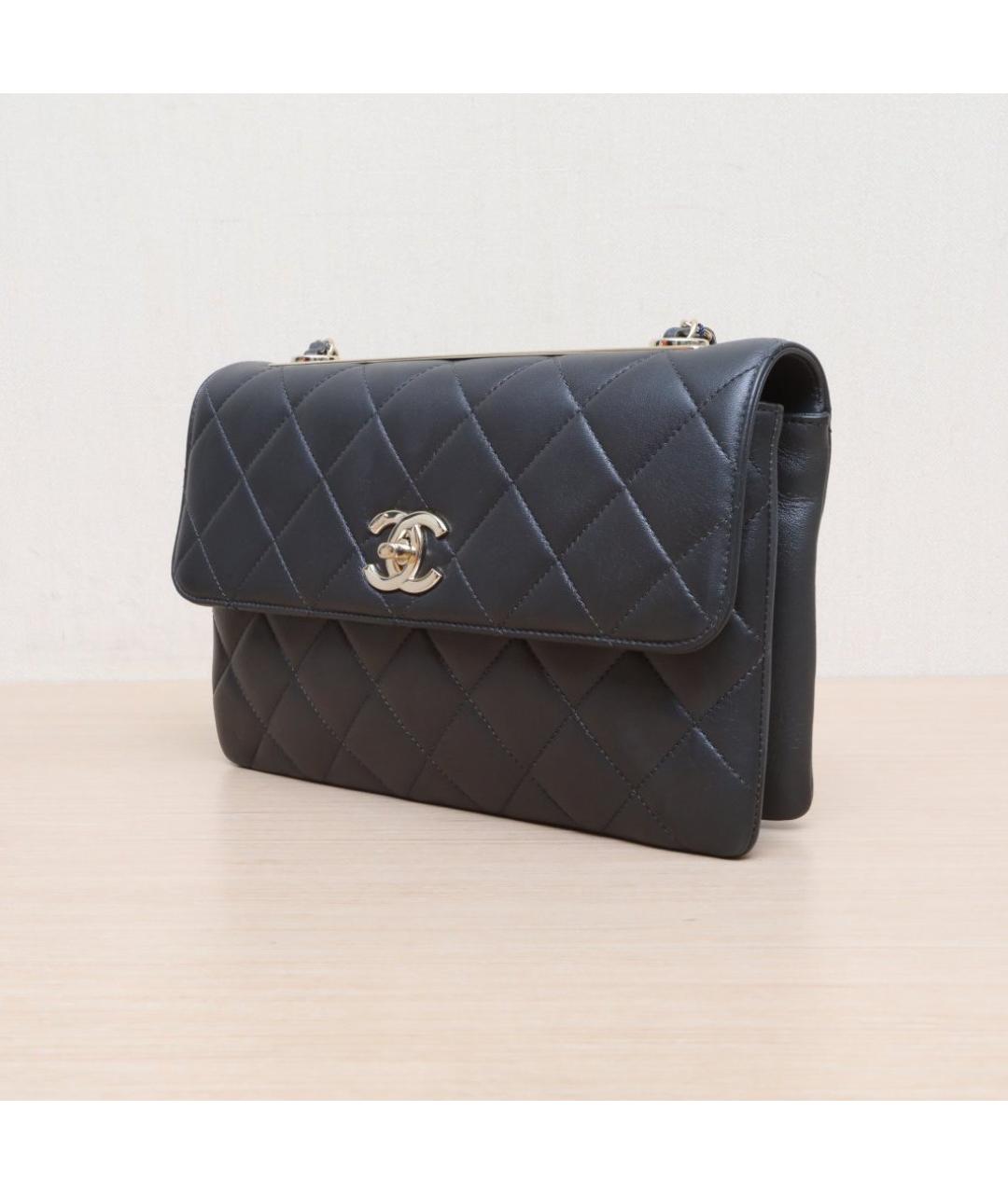 CHANEL Черная кожаная сумка через плечо, фото 4