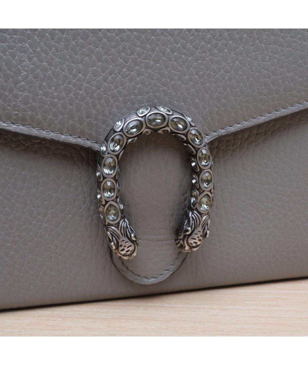 GUCCI Серая кожаная сумка через плечо, фото 8