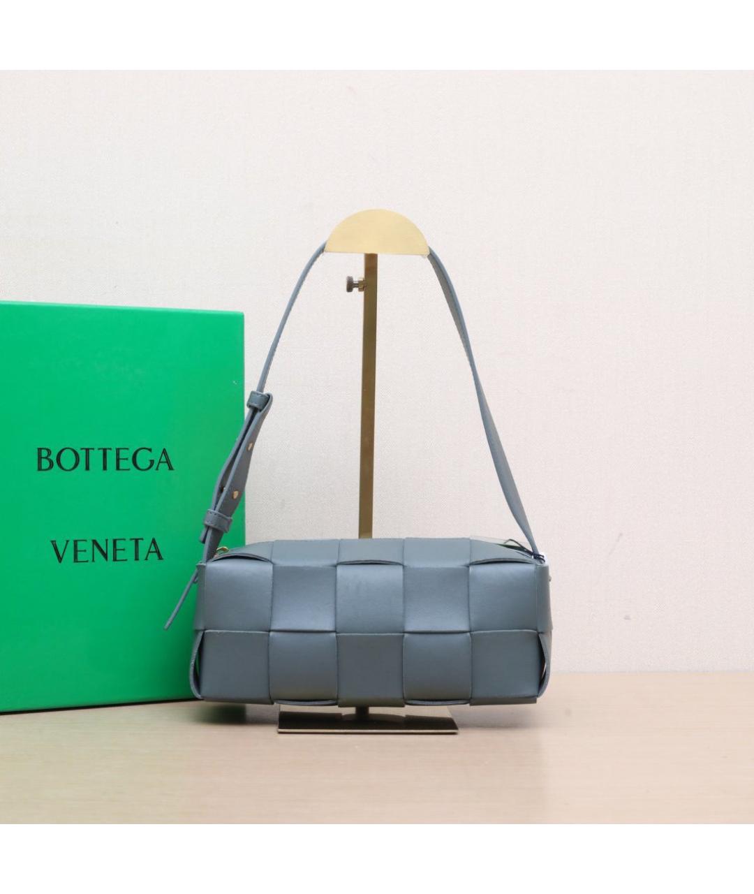 BOTTEGA VENETA Серая кожаная сумка через плечо, фото 2
